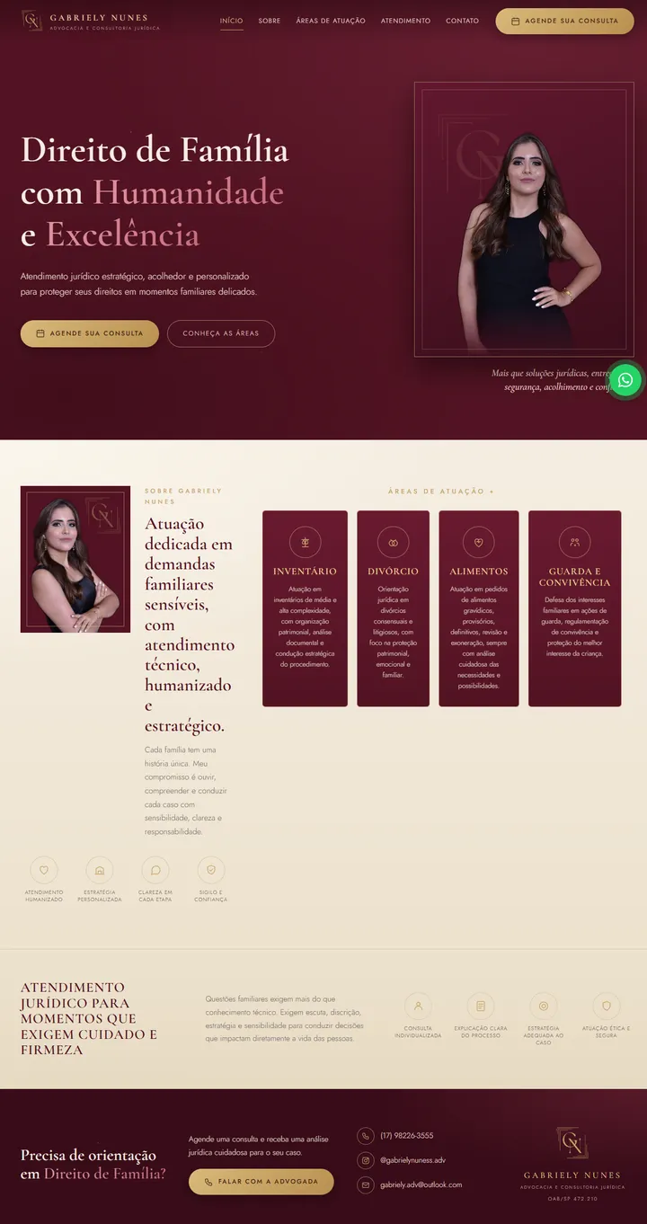 Site Gabriely Nunes Advocacia